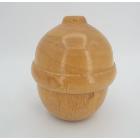 Vintage Wooden String Floss Yarn Dispenser 4.5" Acorn Twine Holder - Picture 1 of 11